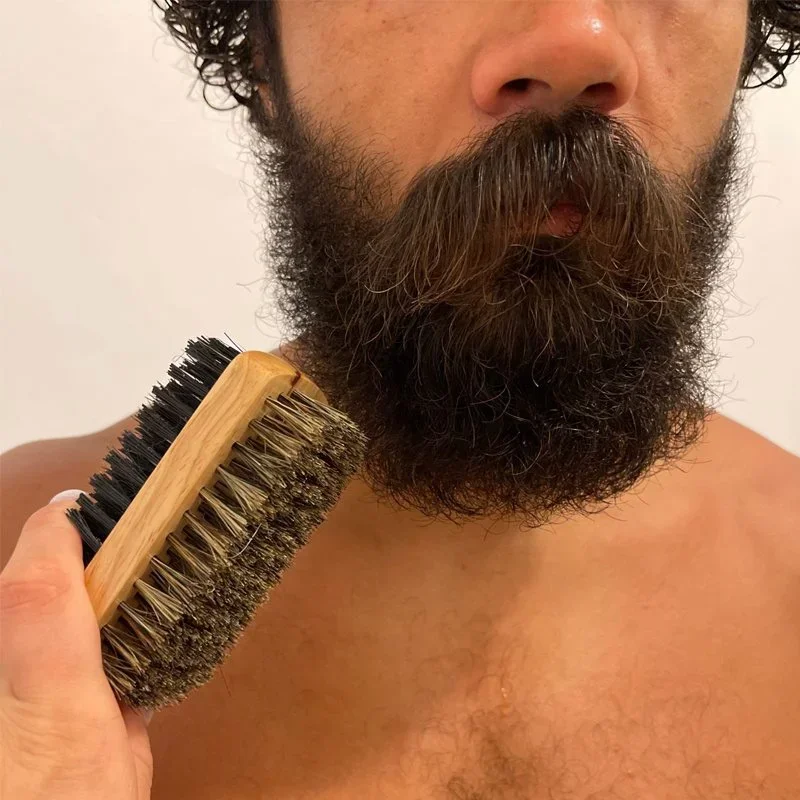 فرشاة لحية بمقبض خشبي طبيعي وش - مراجعة Men'S Grooming Products وسعره